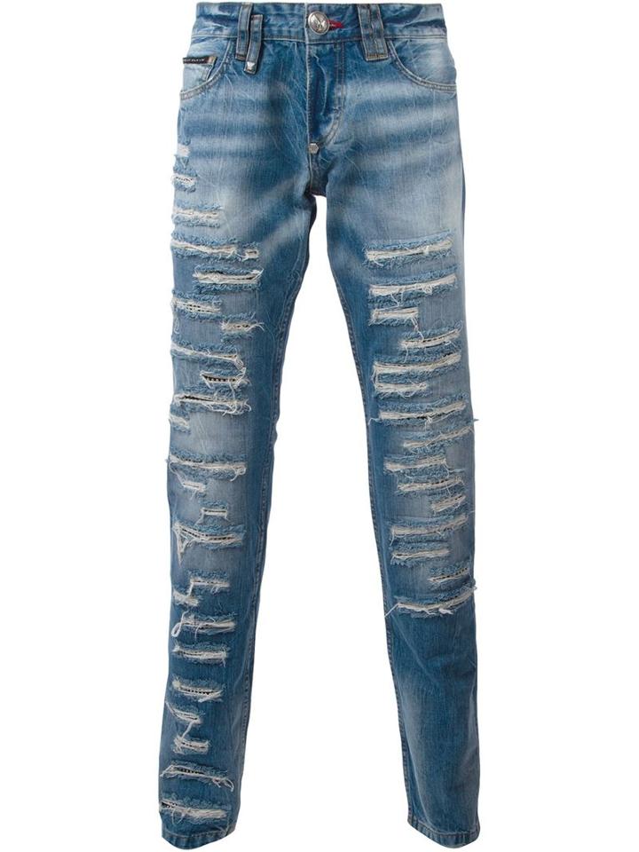 Philipp Plein 'stopped' Jeans, Men's, Size: 33, Blue, Cotton