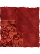 Avant Toi Floral Print Scarf - Red