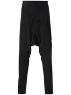 Rick Owens Drop Crotch Trousers, Men's, Size: 46, Black, Viscose/virgin Wool/spandex/elastane/cotton