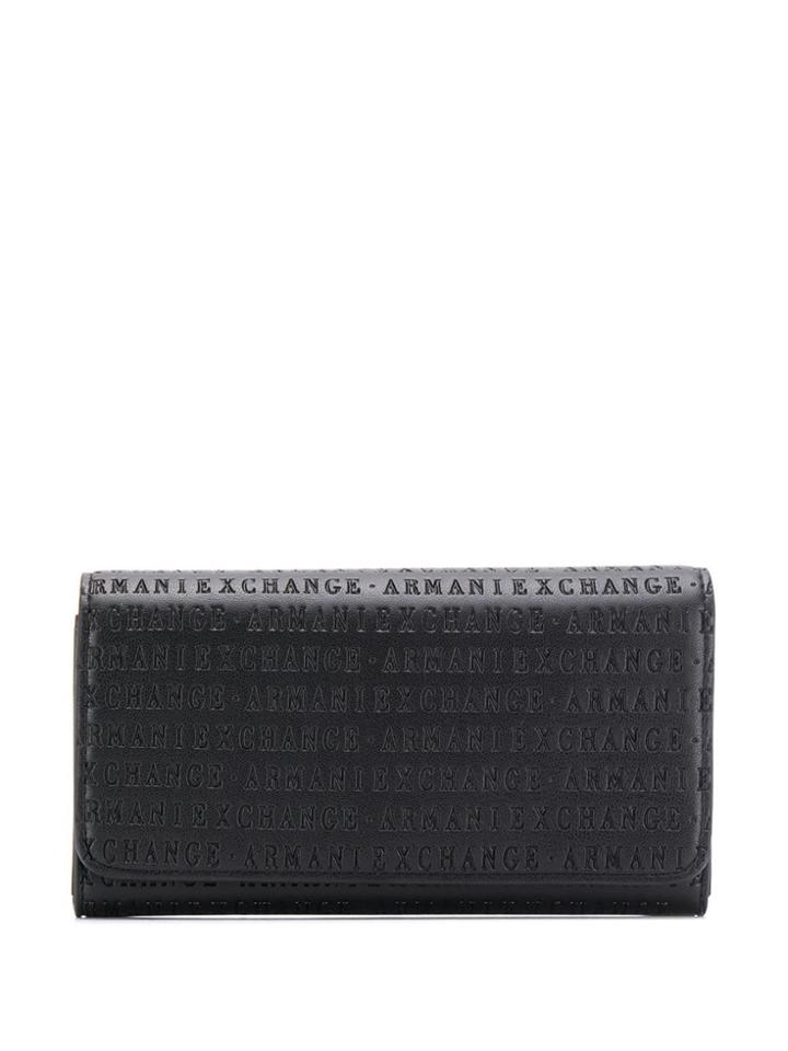 Armani Exchange Logo Embossed Wallet - Black