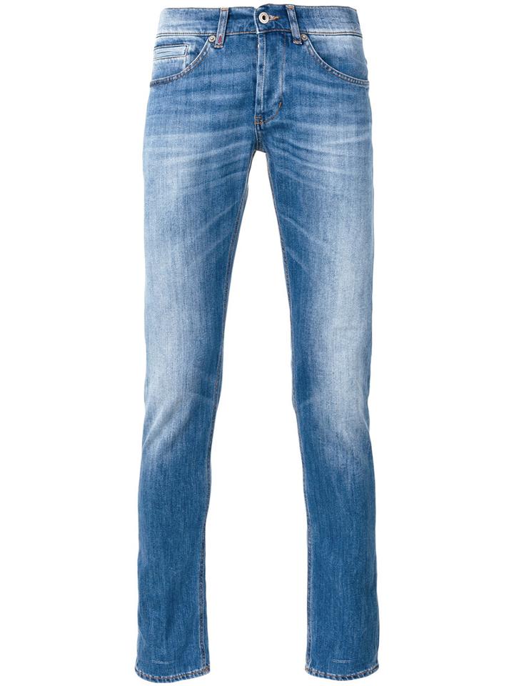 Dondup Stonewashed Skinny Jeans, Men's, Size: 35, Blue, Cotton/polyester