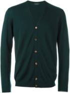 Zanone Buttoned Cardigan, Men's, Size: 48, Green, Virgin Wool