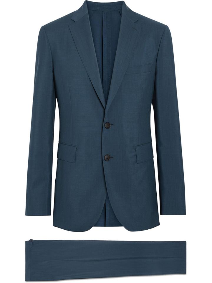 Burberry Soho Fit Wool Mohair Suit - Blue