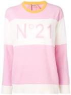 Nº21 Jacquard Logo Knit Sweater - Pink
