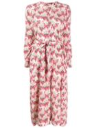 Isabel Marant Abstract Print Midi Dress - Pink