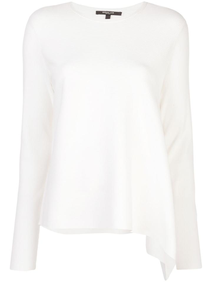 Derek Lam Long Sleeve Asymmetrical Knit Pullover - White