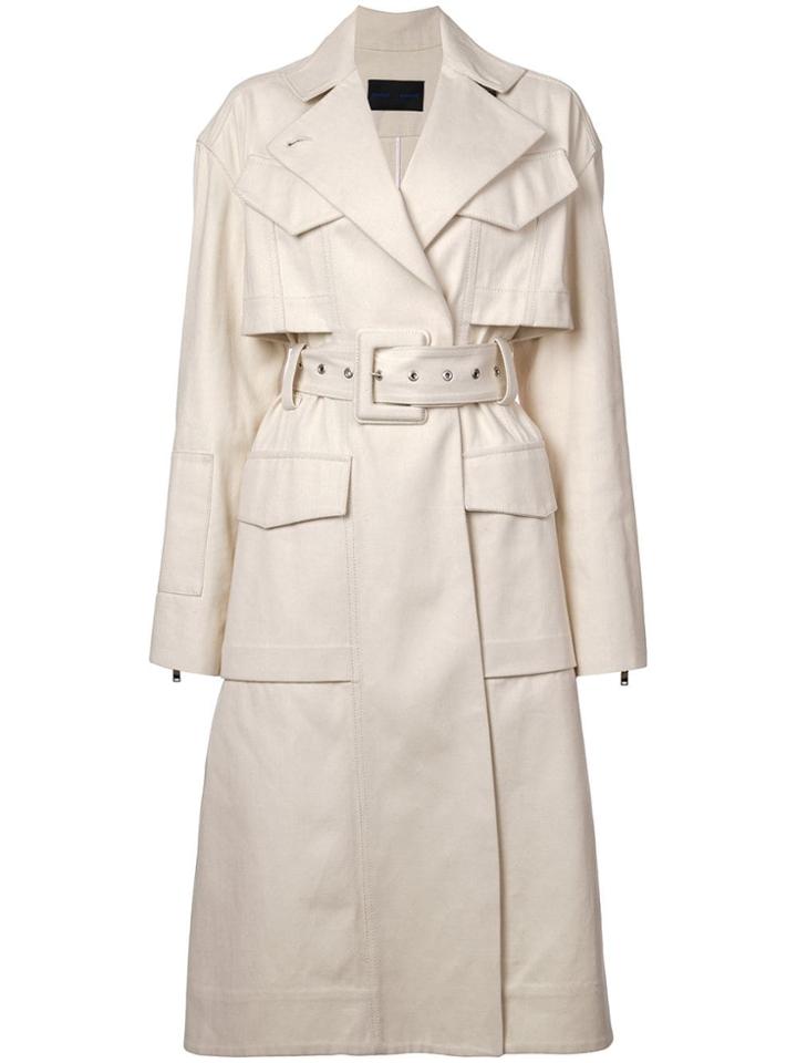 Proenza Schouler Canvas Denim Trench Coat - White