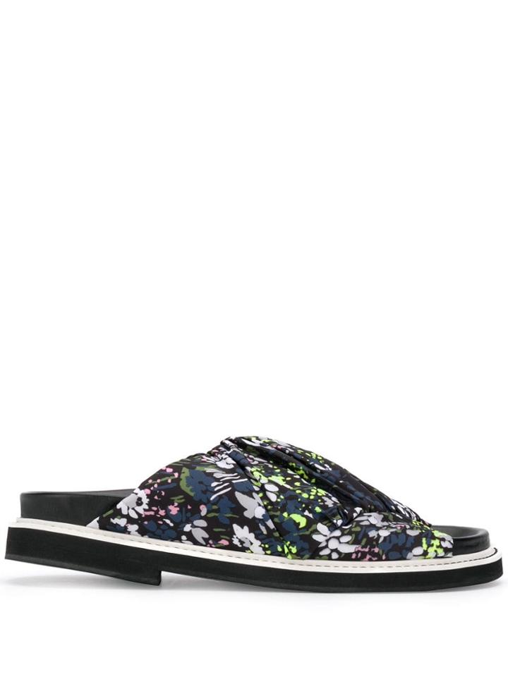 Ganni Fabric Wrap Slippers - Blue