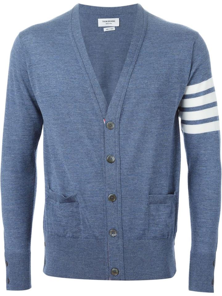 Thom Browne Striped Sleeve Cardigan - Blue