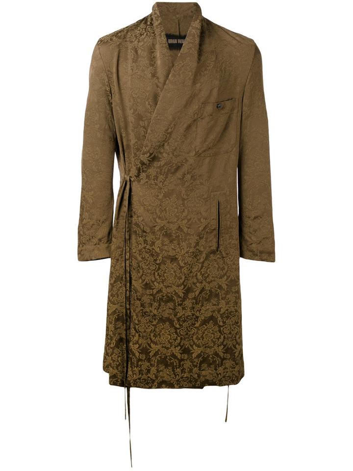 Uma Wang Abu Long Jacket, Men's, Size: Small, Brown, Cupro/viscose/virgin Wool