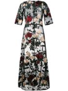 Ganni - Simmons Embroidered Tulle Dress - Women - Polyamide/polyester - 36, Women's, Black, Polyamide/polyester