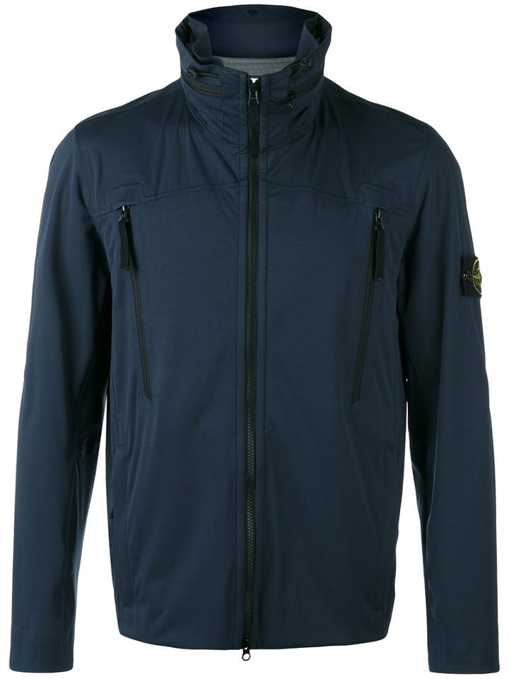 Stone Island (blue) Iconic Branded Windbreaker Jacket, Men's, Size: Xl, Polyester/polyurethane Resin