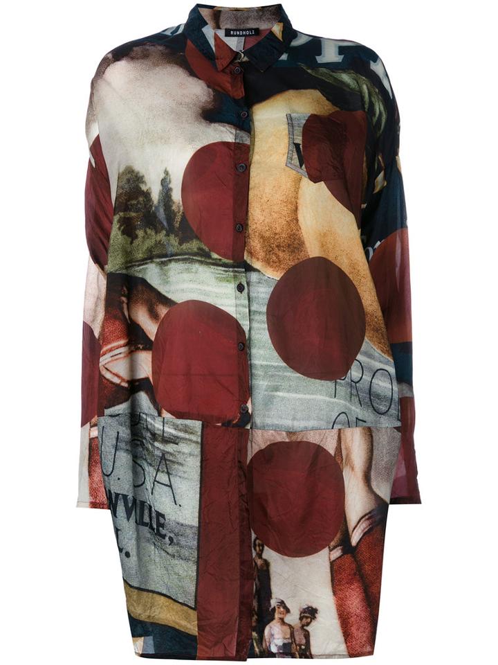Rundholz - Printed Circle Cut Shirt - Women - Cupro - M, Cupro