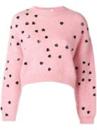 Valentino Heart Embellished Sweater - Pink