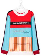 Burberry Kids Logo Colour Block Sweatshirt - Red