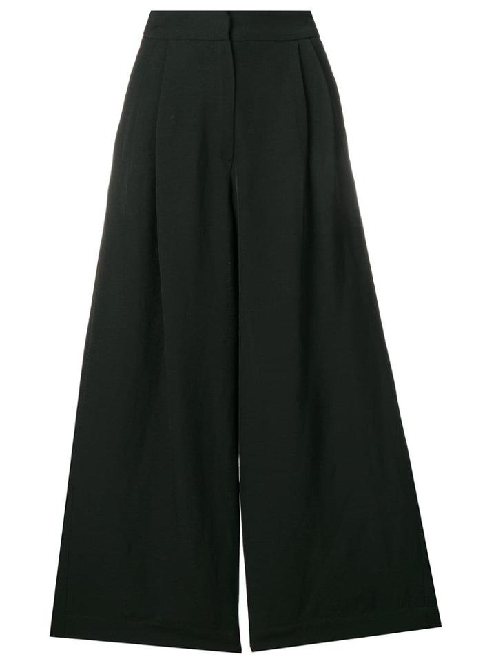 Isa Arfen Cropped Palazzo Trousers - Black