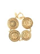 Chanel Pre-owned Cc Logos Medallion Charm Gold Chain Bracelet