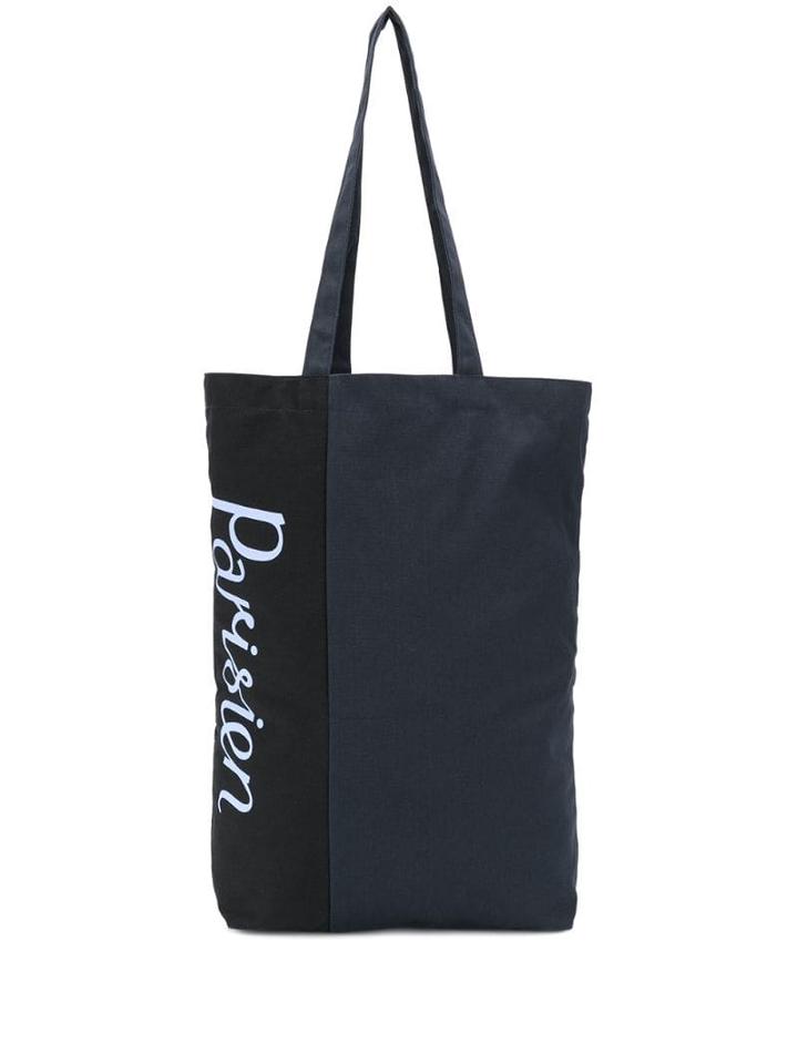 Maison Kitsuné Script Print Tote Bag - Blue