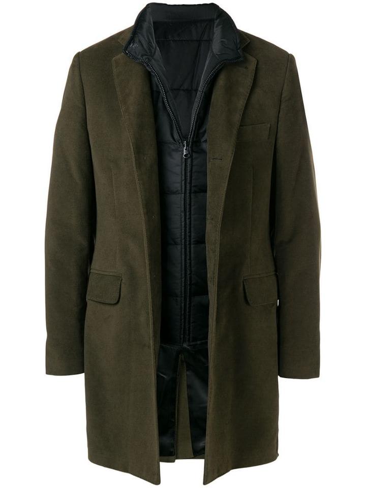 Fay Gilet Insert Overcoat - Green