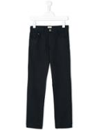 Armani Junior - Straight-leg Trousers - Kids - Cotton/linen/flax - 9 Yrs, Blue
