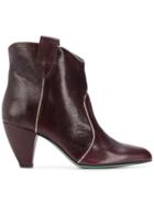 Paola D'arcano Cowboy Style Ankle Boots - Pink & Purple