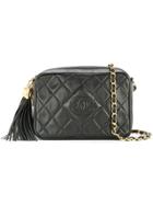 Chanel Vintage Quilted Fringe Chain Shoulder Bag - Black