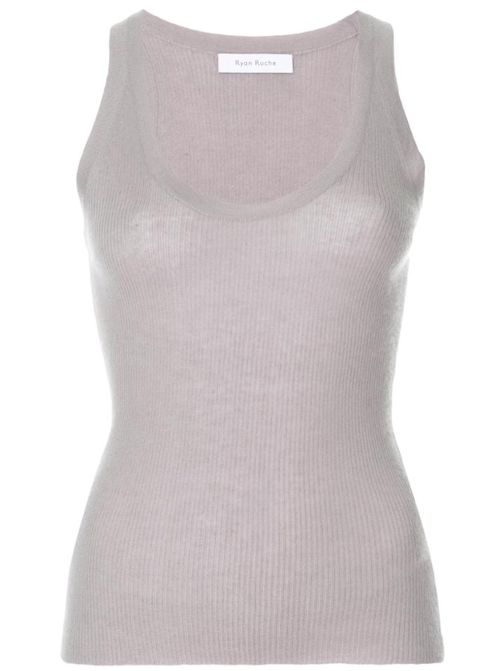 Ryan Roche Knitted Tank Top - Grey