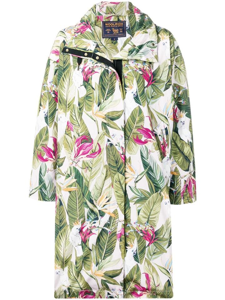 Woolrich Leaf Print Coat - Green