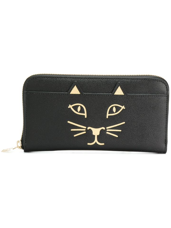 Charlotte Olympia Feline Zip Wallet - Black