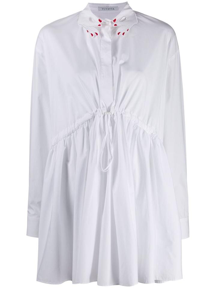 Vivetta Embroidered Hands Flared Blouse - White