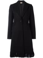 Azzedine Alaia Slim Fit Fringed Coat, Women's, Size: 40, Black, Virgin Wool/cashmere/cupro