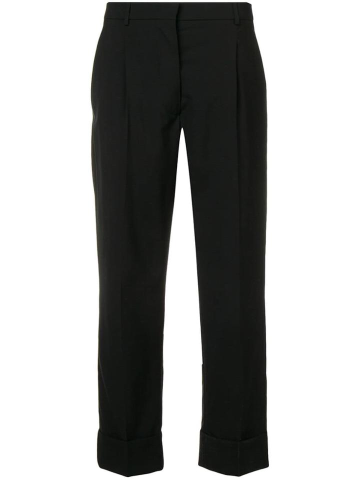 Prada Mid-rise Cropped Trousers - Black