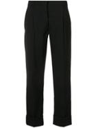 Prada Mid-rise Cropped Trousers - Black