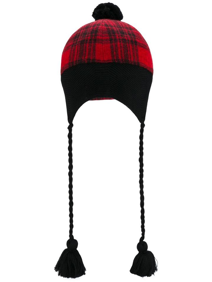 Gucci Tartan Tassel Baseball Cap - Red
