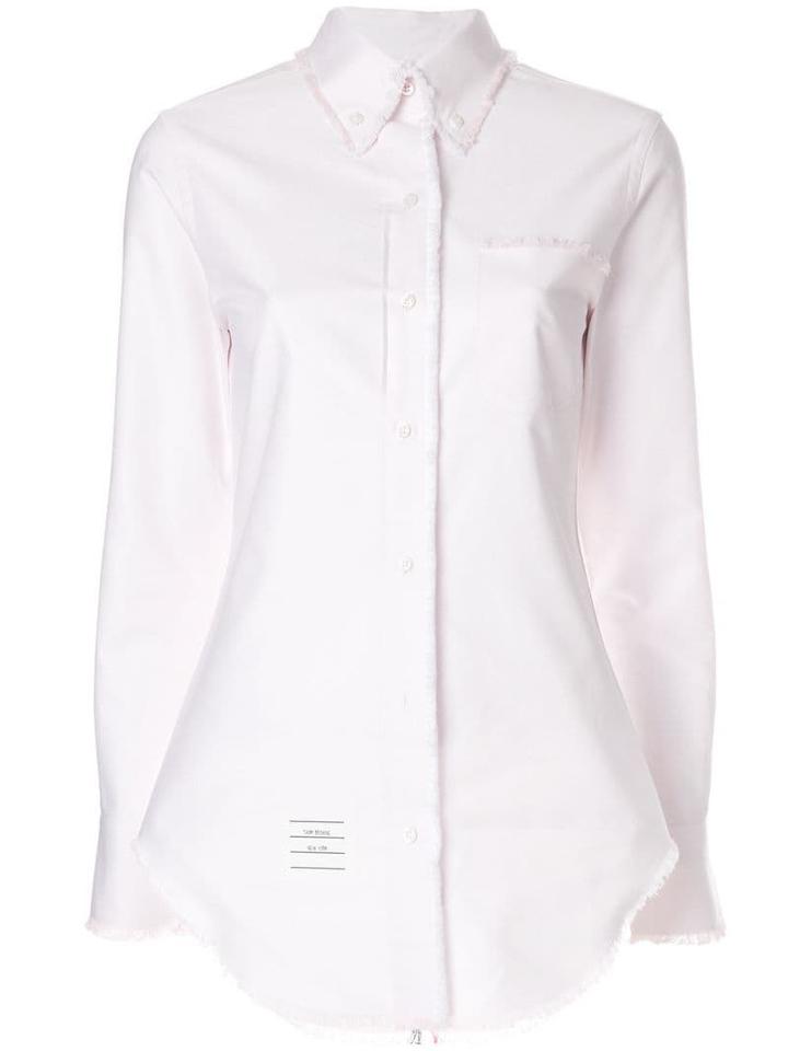 Thom Browne Frayed Button-down Oxford Shirt - Pink
