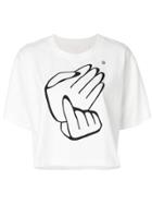 Mm6 Maison Margiela Hand Stamp Cropped T-shirt - White