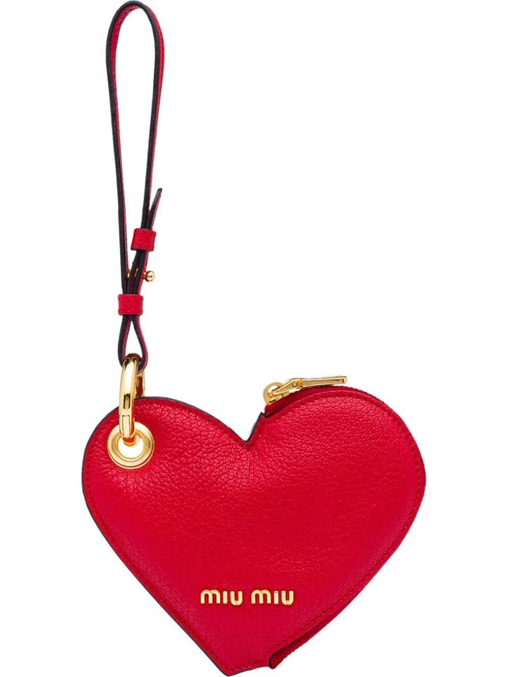Miu Miu Madras Heart Coin Purse - Red