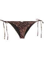 Ganni Tiger Print Bikini Bottoms - Black