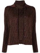 Fendi Pre-owned Zucca Pattern Cardigan And Top Set - Brown