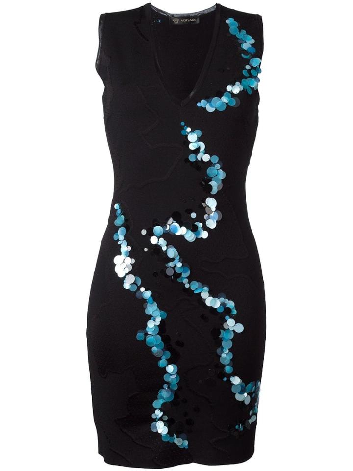 Versace Sequin Pattern Dress - Black