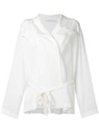 Alberta Ferretti Drawstring Wrap Shirt, Women's, Size: 40, White, Silk