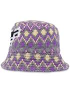 Prada Chevron Motif Bucket Hat - Purple