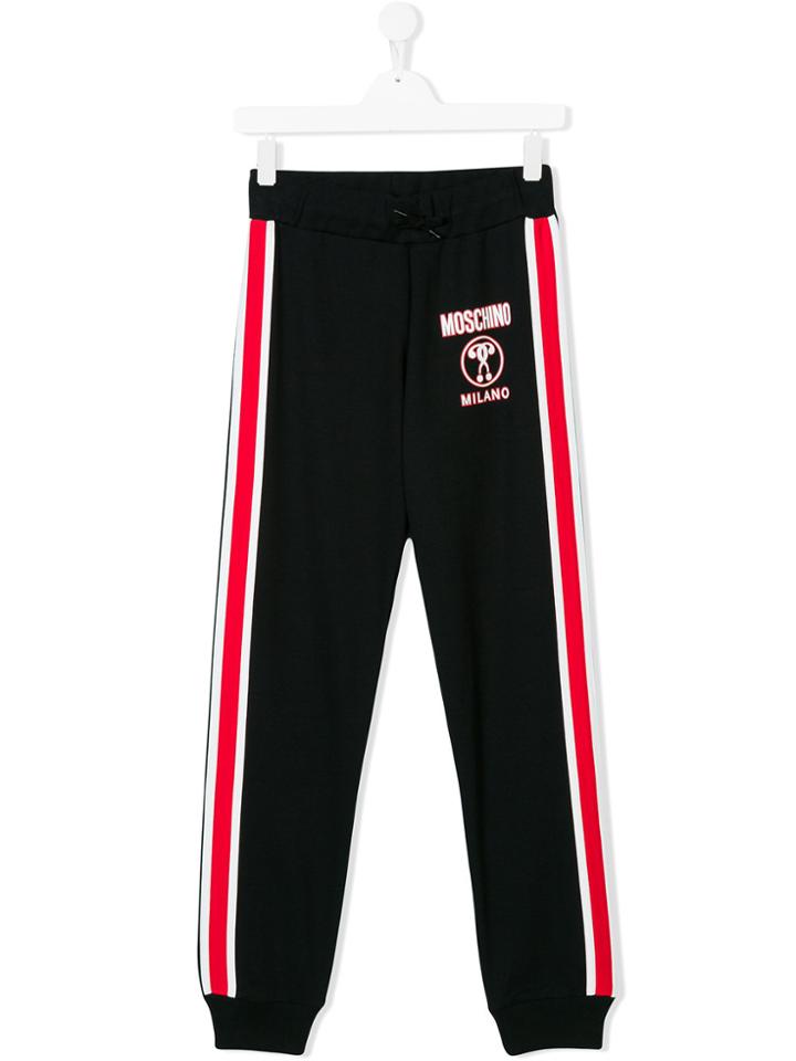 Moschino Kids Drawstring Logo Lounge Trousers - Black
