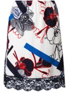 Paul & Joe - Floral Lace Trim Skirt - Women - Silk/cotton/polyamide/viscose - 38, White, Silk/cotton/polyamide/viscose