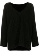 Alaïa Pre-owned V-neck Chunky Jumper - Black