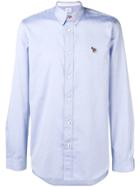 Ps Paul Smith Zebra Patch Button-down Shirt - Blue