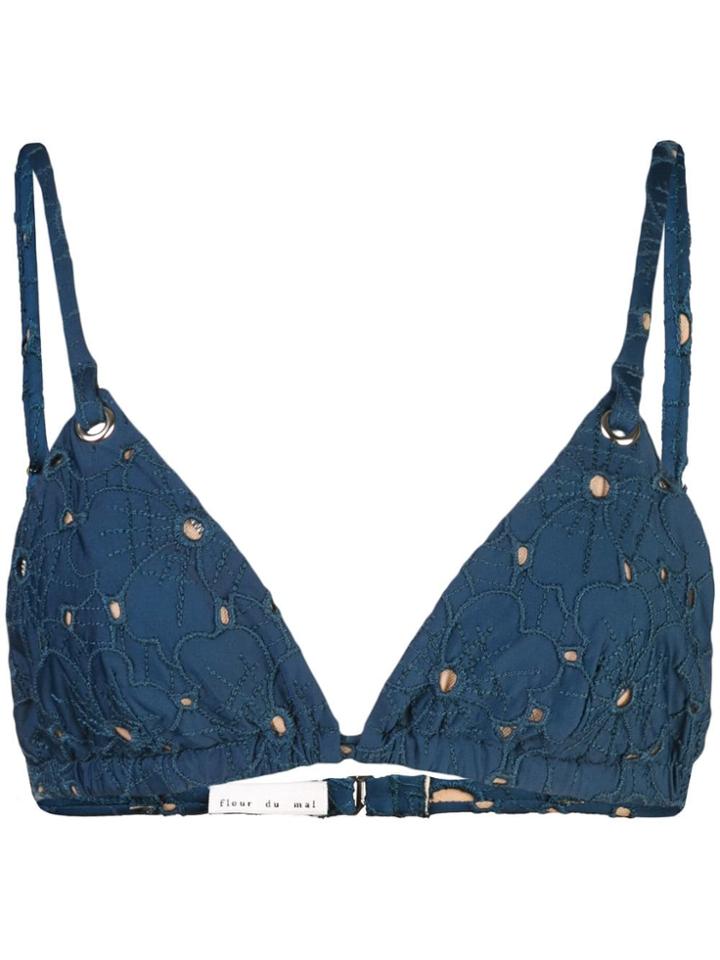 Fleur Du Mal Grommet Triangle Top - Blue