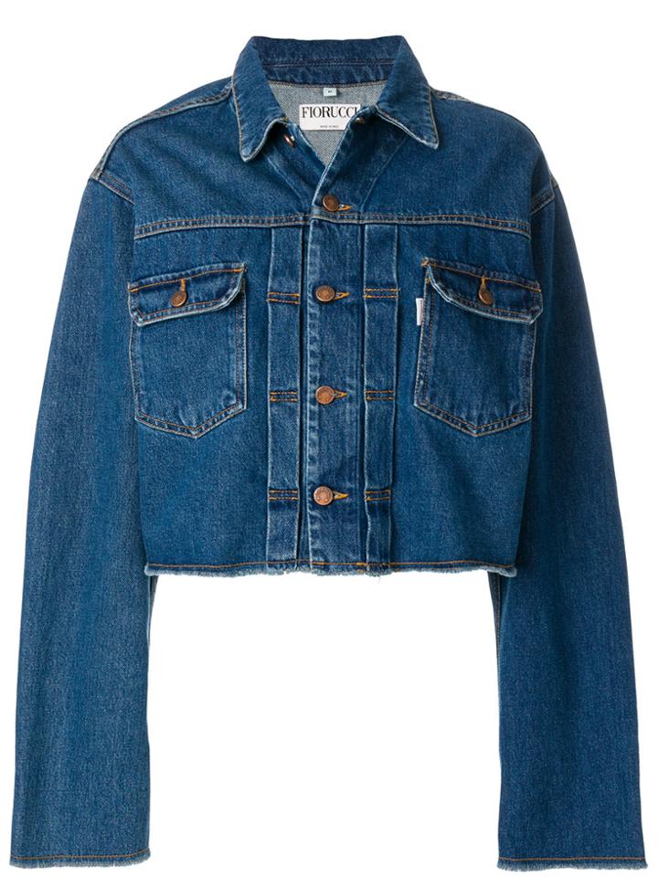 Fiorucci Cropped Denim Jacket - Blue