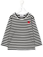 Comme Des Garçons Play Kids - Striped Longsleeved T-shirt - Kids - Cotton - 6 Yrs, White