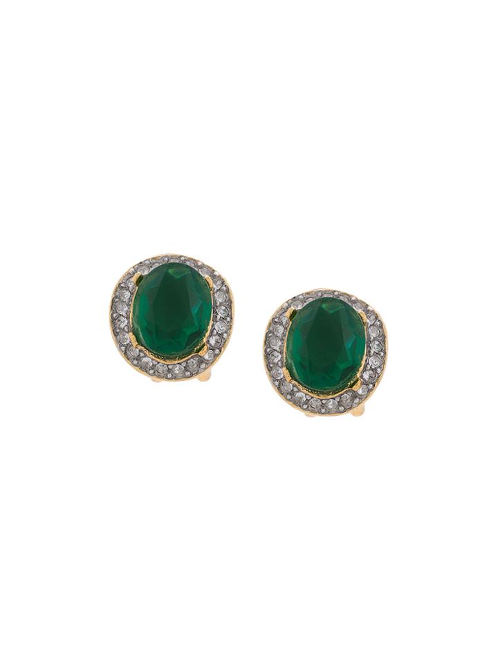 Kenneth Jay Lane Embellished Stud Earrings - Green